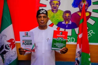 2027 ex apc guber aspirant byuan picks nomination forms in labour party endorses tinubu for presiden