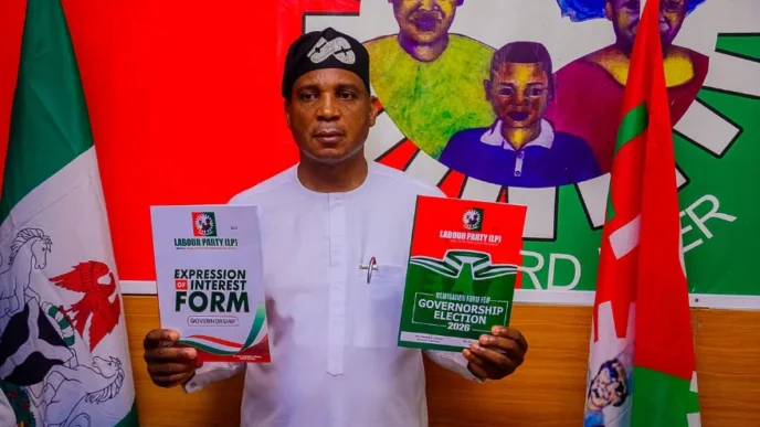 2027 ex apc guber aspirant byuan picks nomination forms in labour party endorses tinubu for presiden