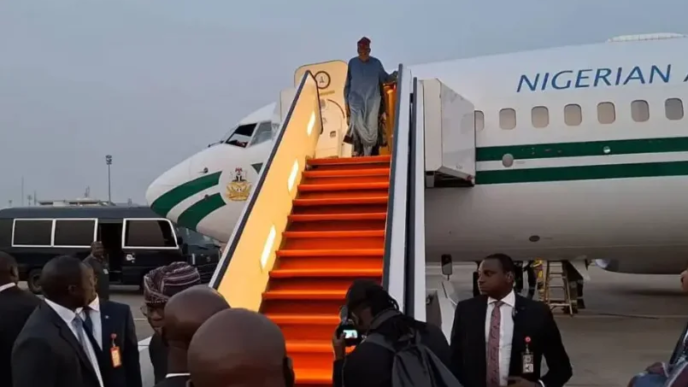 tinubu arrives nigeria after three nation visit