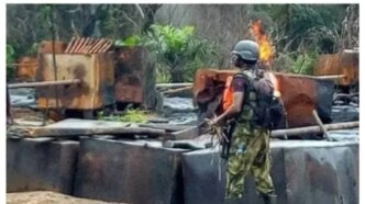 troops uncover illegal refinery seize 600 litres of stolen crude oil in rivers