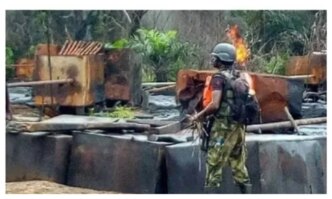 troops uncover illegal refinery seize 600 litres of stolen crude oil in rivers