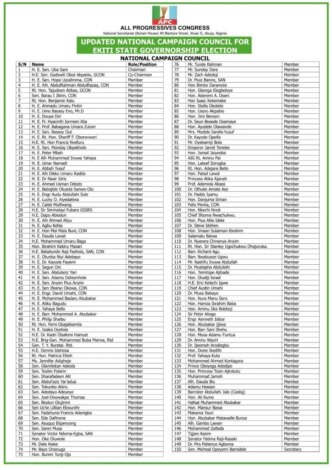 apc releases updated campaign committees for ekiti govship election
