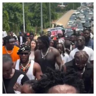 insecurity tinubu apc must go protest continues in abuja for fourth day