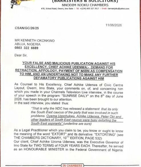 kenneth okonkwo faces another n5 billion suit over alleged bribe by ndc aspirants