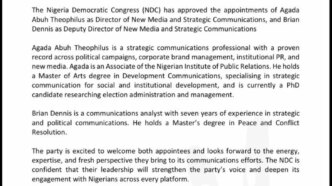 ndc approves key appointments amid growing crisis