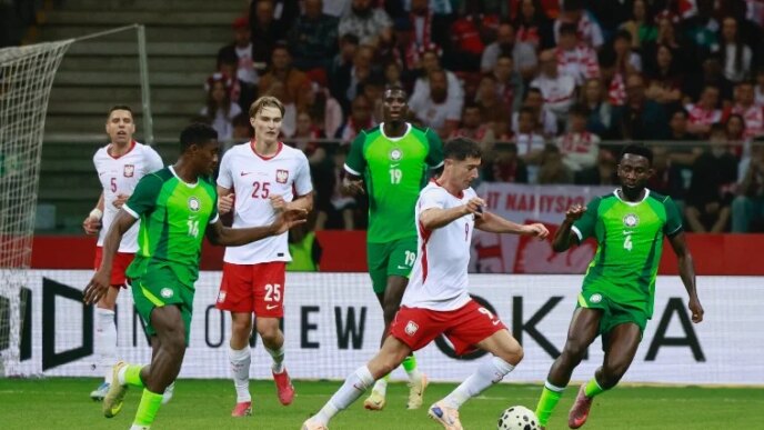 super eagles play out 2 2 draw with poland in international friendly