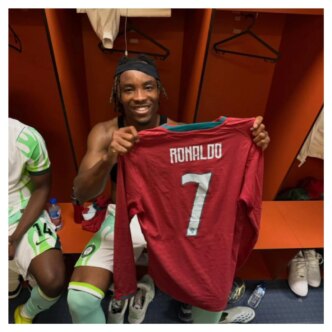super eagles player gets ronaldos shirt after 2 1 defeat to portugal revealed