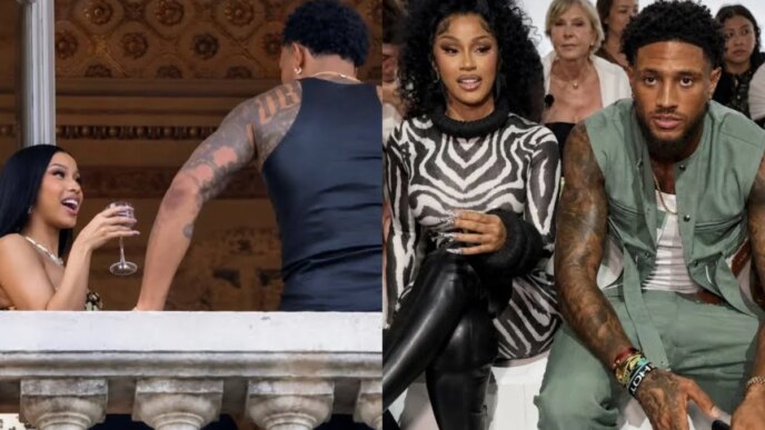 cardi b sparks relationship rumours with nigerian goalkeeper maduka okoye in paris videos