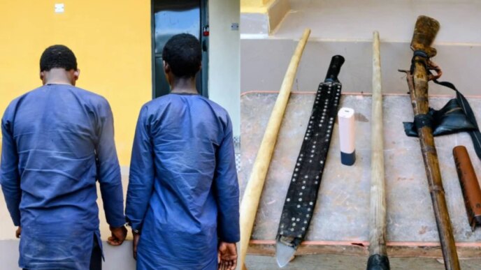 police arrest two suspected armed robbers recover exhibits in oyo