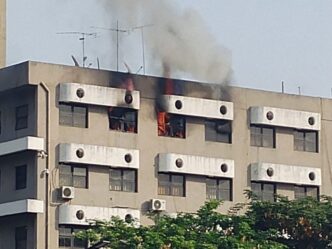 Fire at head of service